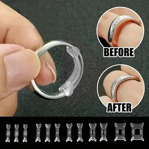 12pcs Ring Adjustment Pad Set, Ring Size Adjuster, Fixed Reduction Pad, Invisible Ring Holder, Retainer Shrinker for Large Rings