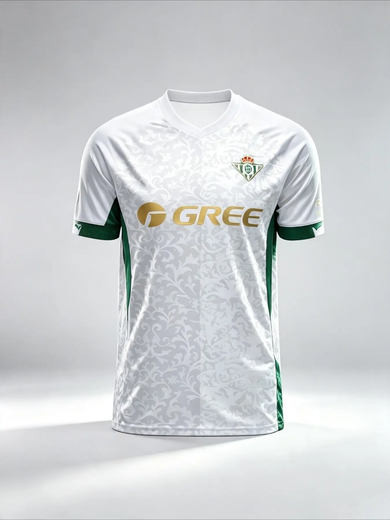 Classic Floral Football Jersey, Summer V-Neck, Full 3D Print, Dual Color Patchwork, Unisex Fashion, Breathable Short Sleeve T-Shirt