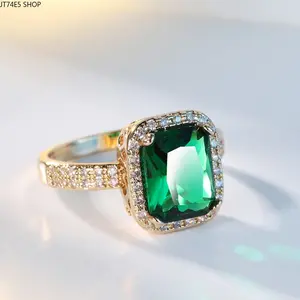 Viral European Creative Copper Zircon Gold Plated Ring, Sparkling Daily Fashion Hand Jewelry For Ladies