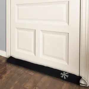 Weighted Door Draft Stopper - 36-Inch, Black, 2-Pack - Under Door Seal & Window Draft Stopper