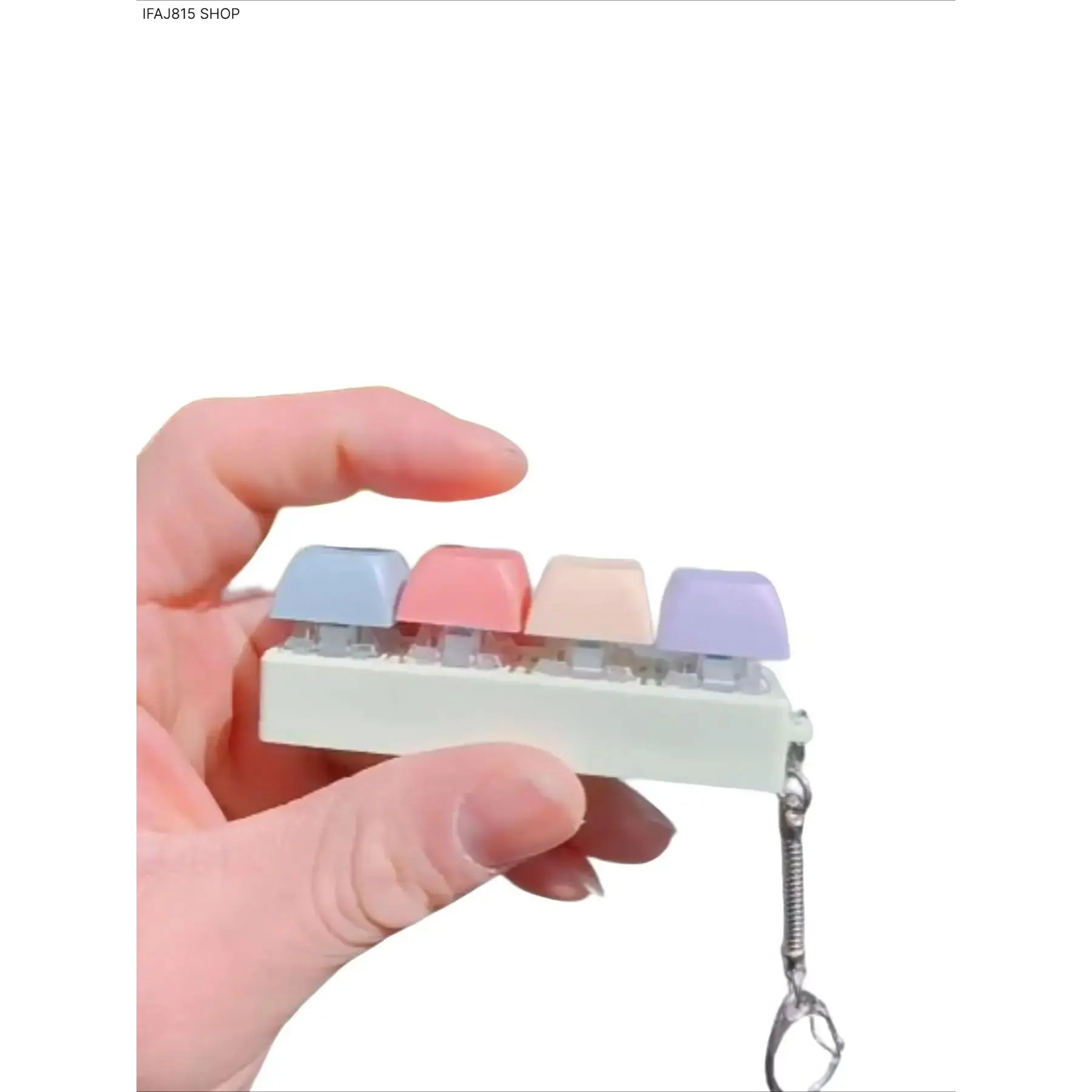 Silent Fidget Keychain Toy for Stress Relief, Mini Keyboard Clicker Sensory Anti-Anxiety Toy, Portable Detachable Key Ring Charm for Car Keys, Backpack, Office Daily Carry Gift for Friends & Adults