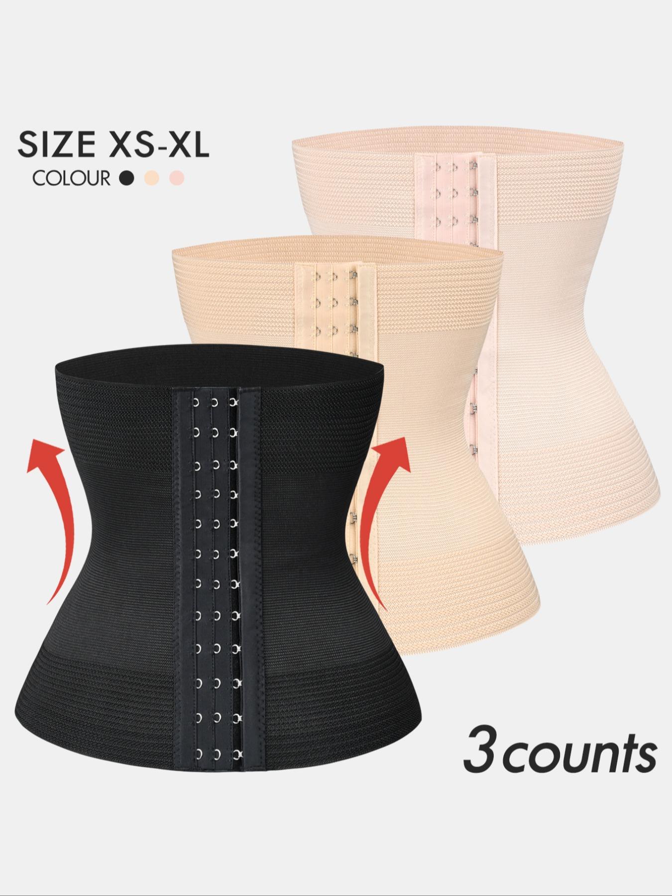 Women's Solid Hook & Eye Waist Trainer, Tummy Control Shaper, Waist Cincher for Postpartum Recovery & Weight Loss