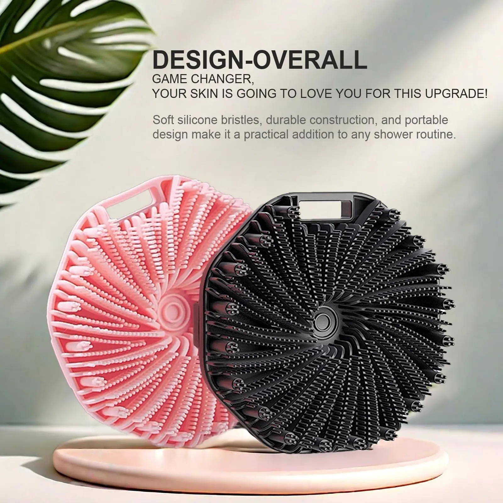 Silicone Body Scrubber Brush, Sensitive Skin Exfoliating Bath Brush, Non-Slip Charcoal Formula, Gentle Massage Care, Efficient Cleansing, Shower Scrubber Tool, Body Wash Scrubber