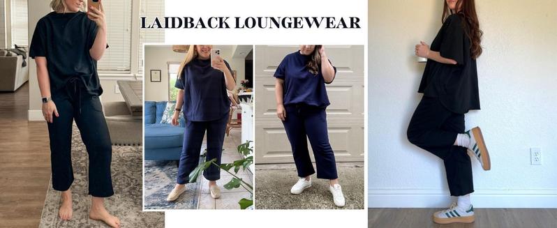 【L-5XL】Plus Size Curve imily bela curve Women's Plus Size 2 Piece Outfits 3/4 Batwing Sleeve Capelet Crew Neck Pullover Top Wide Leg Pants Lounge Set