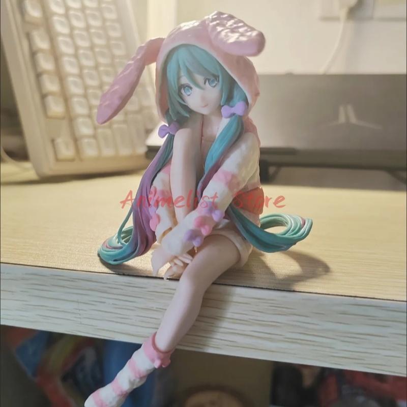 15CM Anime HATSUNE MIKU Figure Rabbit Ear Pajamas Noodle Stopper Figure Model Toy Doll Aciton Figure Collection Gift PVC