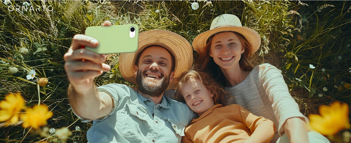 ORNARTO Compatible with iPhone 17e Case and for iPhone 16e Case 6.1", Liquid Silicone 3 Layers Full Covered Soft Gel Rubber Shockproof Cover, Protective Phone Cases for 16e & 17e-Matcha