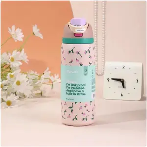 32oz 304 Stainless Steel Vacuum Insulated Bottle - Stylish Lightweight Lotus Flower Flask with Built-in Straw, Double Drinking Options, Leakproof Seal, Fruit-Compatible, Portable Insulation for On-the-Go Home & Party Gifts souvenir gifts for boyfriend