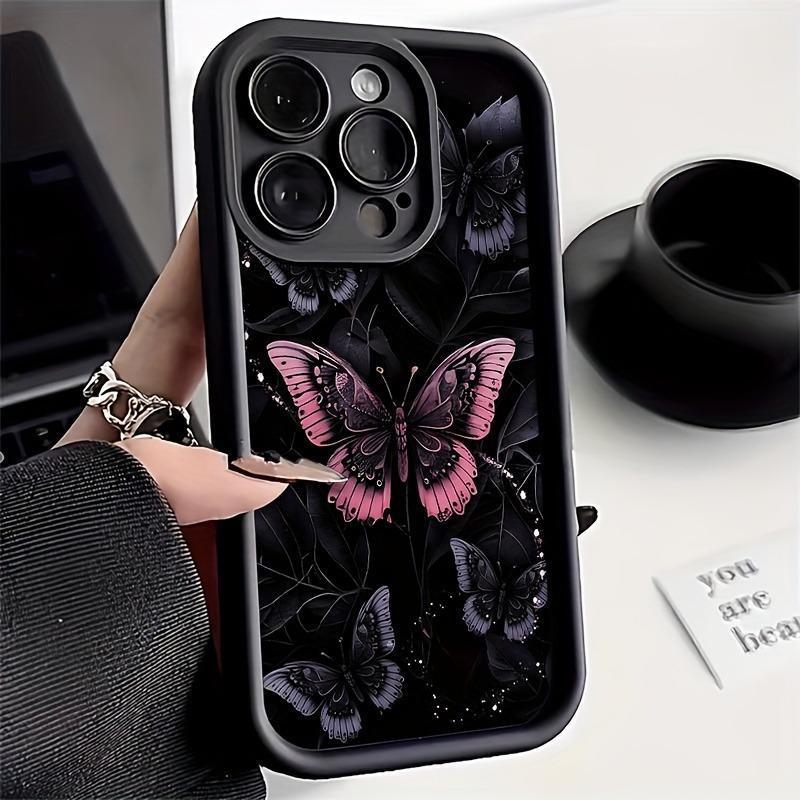 Butterfly Pattern Case Suitable for IPhone17 16 15 14 Pro Max 13 12 11 Plus Shockproof Full Camera Protection Durable Slim Silicone Cover Gifts for Women Men Girls Boys