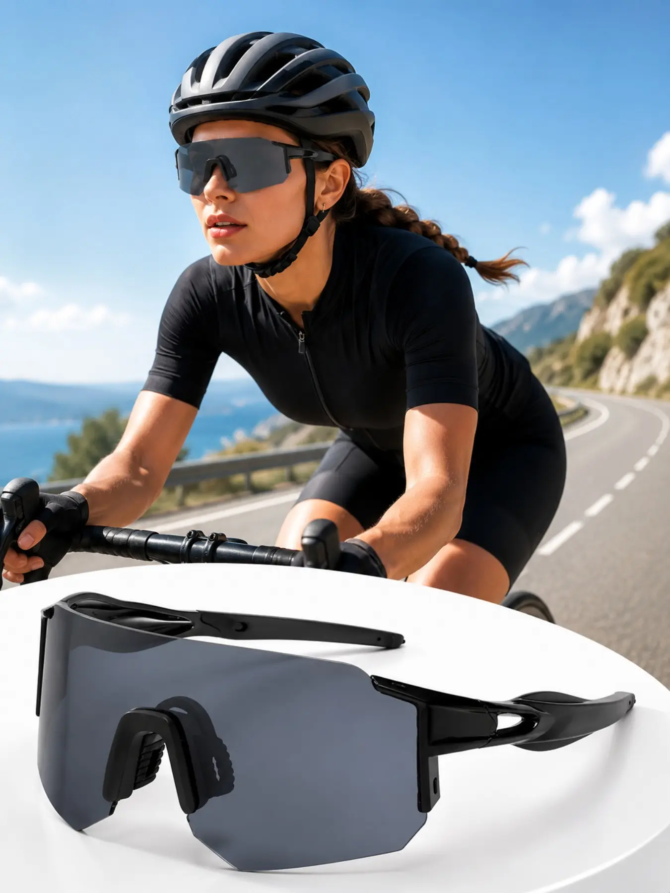 Unisex Wraparound Sports Eyeglasses, Uv400 Protection, Comfortable Fit Lens, Windproof Dustproof, Ideal for Cycling Fishing Outdoor Activities