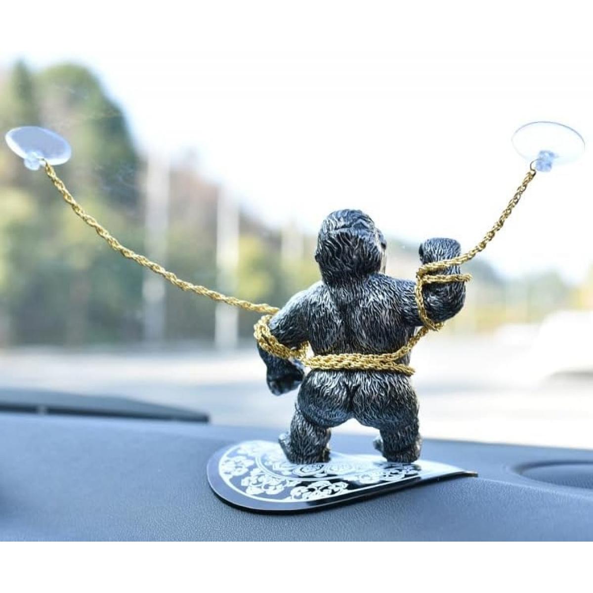 Crazy Gorilla Dashboard Decor| Anti-Slip Base, Funny Car Ornament