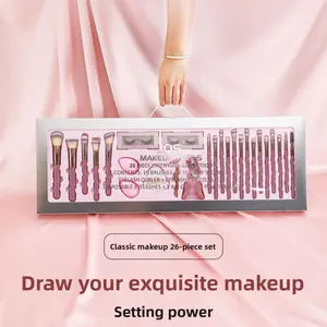 Diamond Bling Makeup Brushes Set 26 Pieces Professional Cosmetic Brushes Sparkly Rhinestone Foundation Powder Blush Eyeshadow Brushes for Women Girls Daily Makeup Beauty Tool