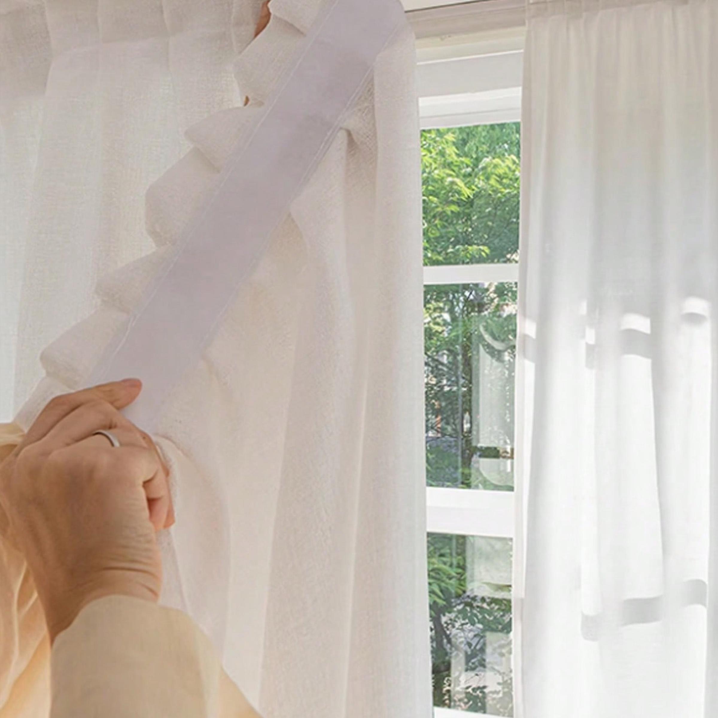 Self Adhesive Curtain, 1 Count Solid Color Blackout Curtain, Magic Paste Window Curtain, Home Decor for Living Room Bedroom Kitchen, Room Decoration