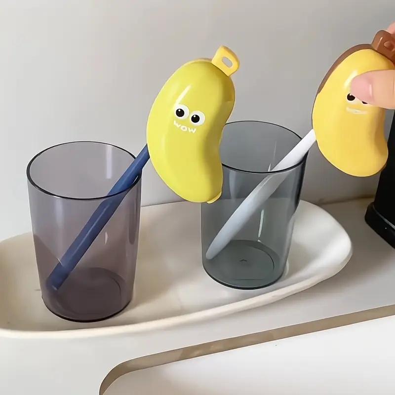 2pcs Banana-Shaped Toothbrush & Toothpaste Holder Case - Portable Travel Organizer with Lid, Cute Dental Hygiene Storage Box for On-the-Go,, Camping - Compact Toothbrush Cover Fits Multiple Brushes (No Repacking Needed)