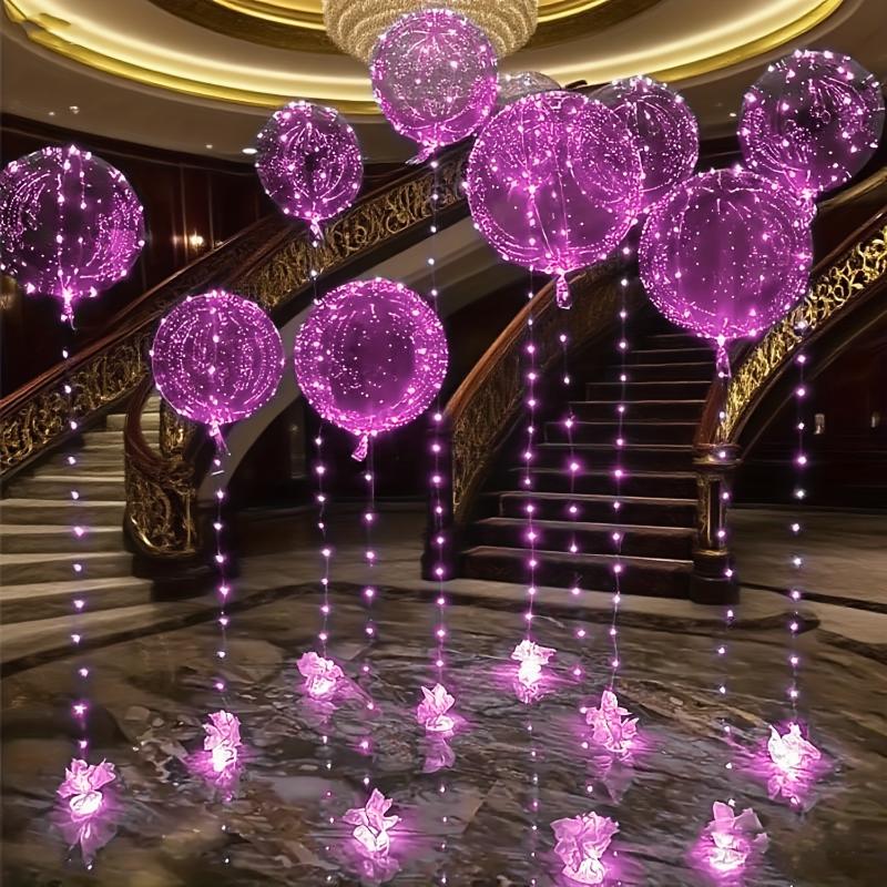 9  pcs LED String Lights with Glowing Transparent Bubble Balloons (Powered by 2 AA Batteries, Batteries Not Included) Suitable for Decorating Birthday Parties, Weddings, Proposals, Engagement Ceremonies