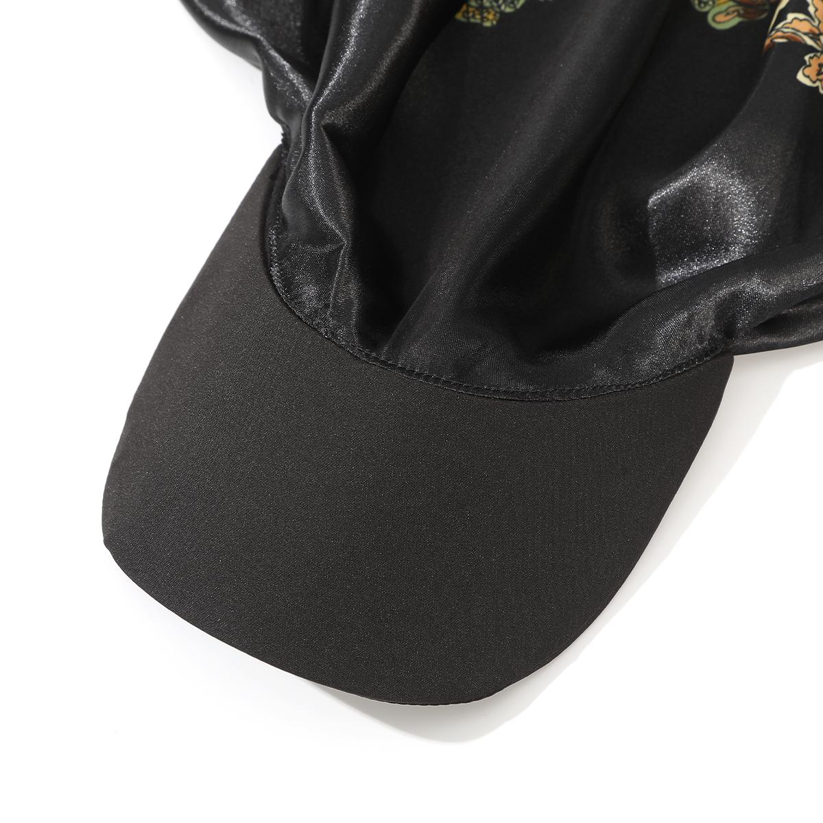 AWAYTR Black Square Scarf Hat for Women Bohemia Hawaii Retro Bandana Cap Printing Headscarf Hat Peaked Cap Sunshade Hair Accessories