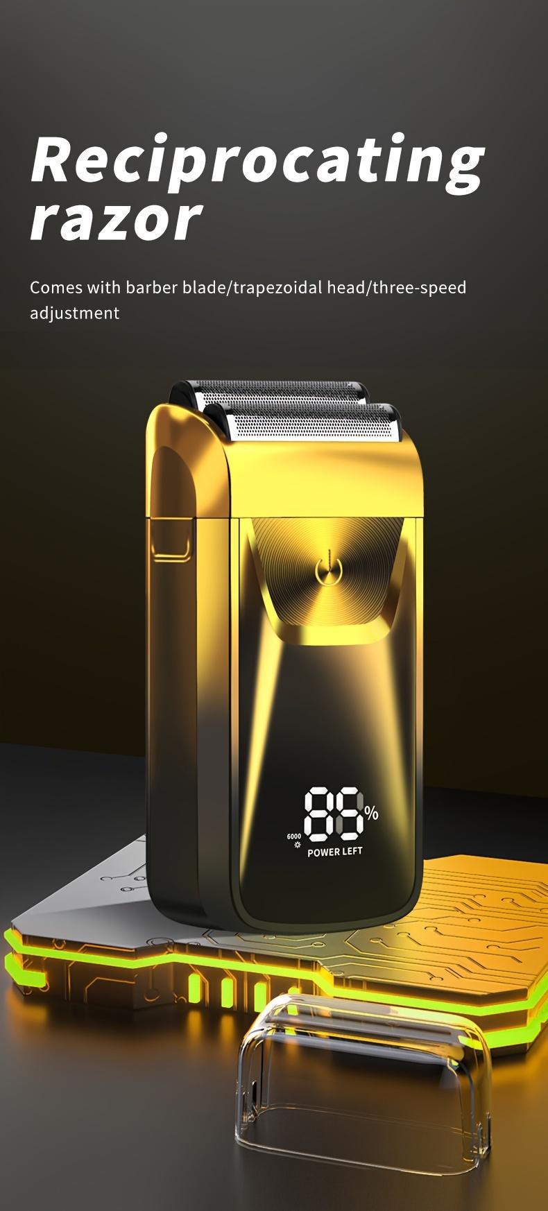 Professional USB Rechargeable Electric Razor - 2-in-1 Bald Hair Trimmer - Gentle Beard Hair Trimmer - Electric Razor Band Barber Clippers - Aluminum Foil Head - Festivals & Christmas Gifts