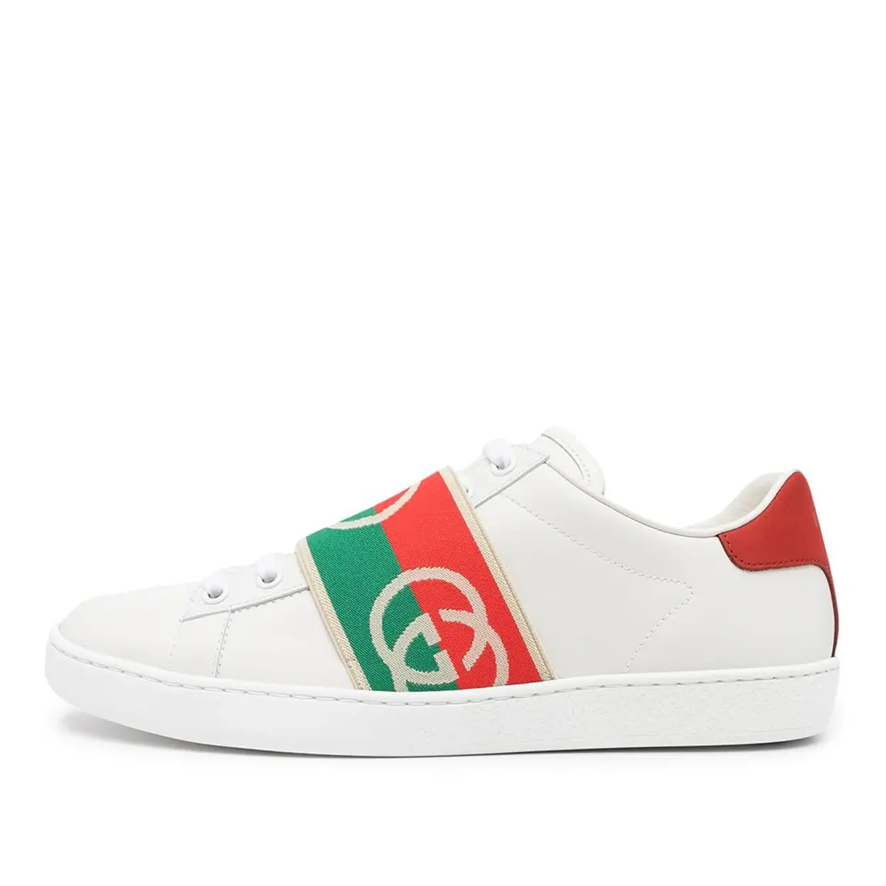 Men's Gucci Ace Leather Low-Top Lace-Up Casual Footwear - White Trending Official Shoes, Maison Mihara Verifiable with Credentials & Global Authentication Support