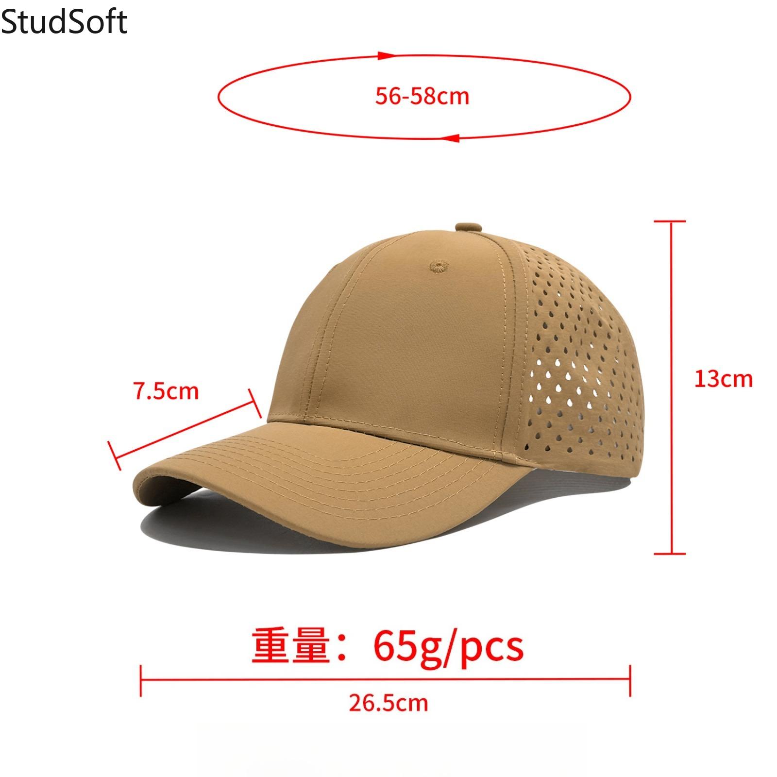 Solid Color Golf Baseball Cap for Men Women, Waterproof Laser Perforated Breathable Hat, Quick Dry Outdoor Sun Protection Adjustable Cap