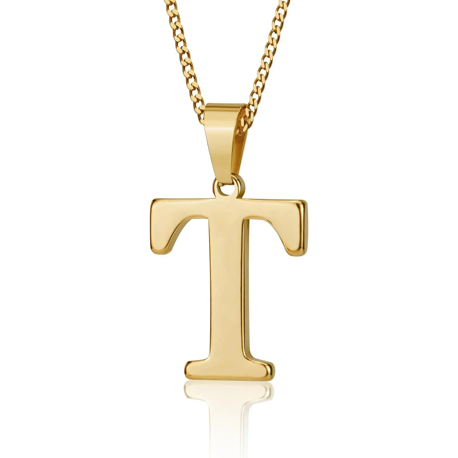 Initial Necklace for Men Women Boys Girls, 18K Gold Plated 26 Letters Pendant Necklace, Personalized Jewelry Gifts