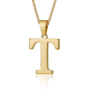 Initial Necklace for Men Women Boys Girls, 18K Gold Plated 26 Letters Pendant Necklace, Personalized Jewelry Gifts