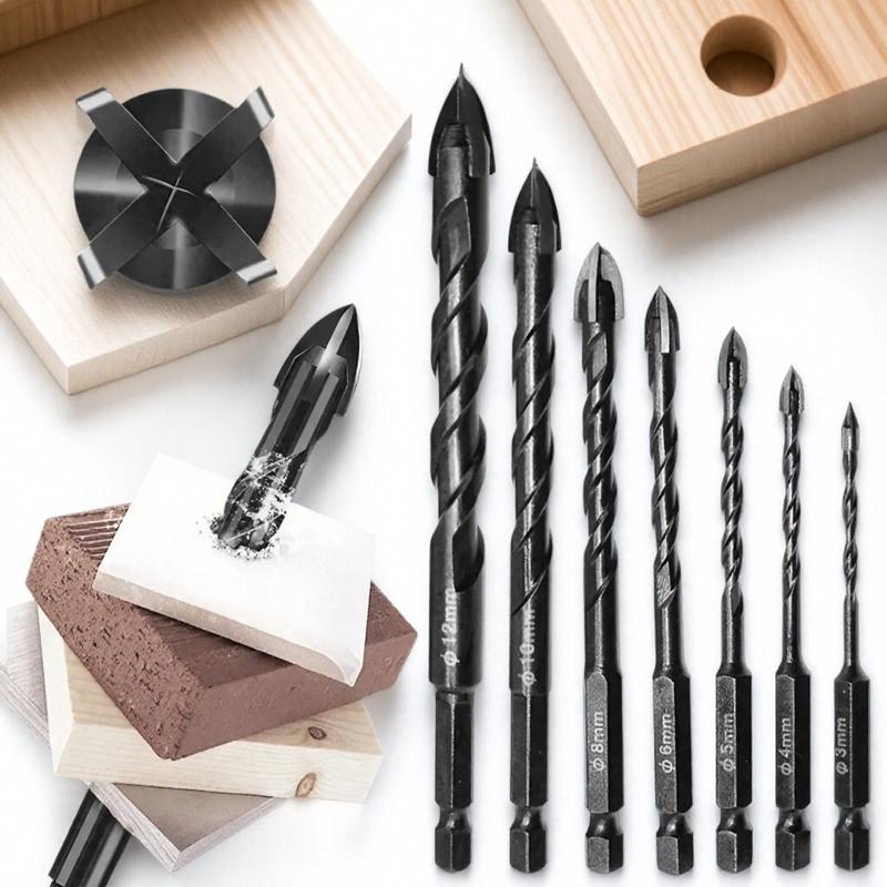 Professional Tile Drill Bit Set, Spiral Drill Bit, Masonry Drill Bit, Multi-Functional Drill Bit Set, Wear-Resistant Drilling Tool, Home Repair Hardware Accessories