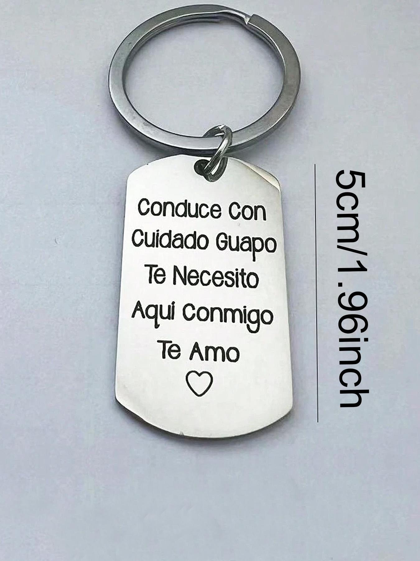 Stainless Steel Keychain, Personalized Concise Letter Pattern Metal Keychain for Men & Women, Trendy All-match & Exquisite Keychain for Birthday Gift