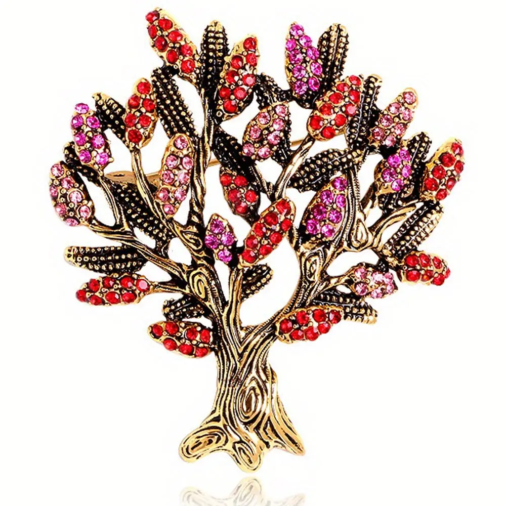 Fashion Tree Brooch Plant Antique Brooches Gift Coat Pin Jewelry Accessories