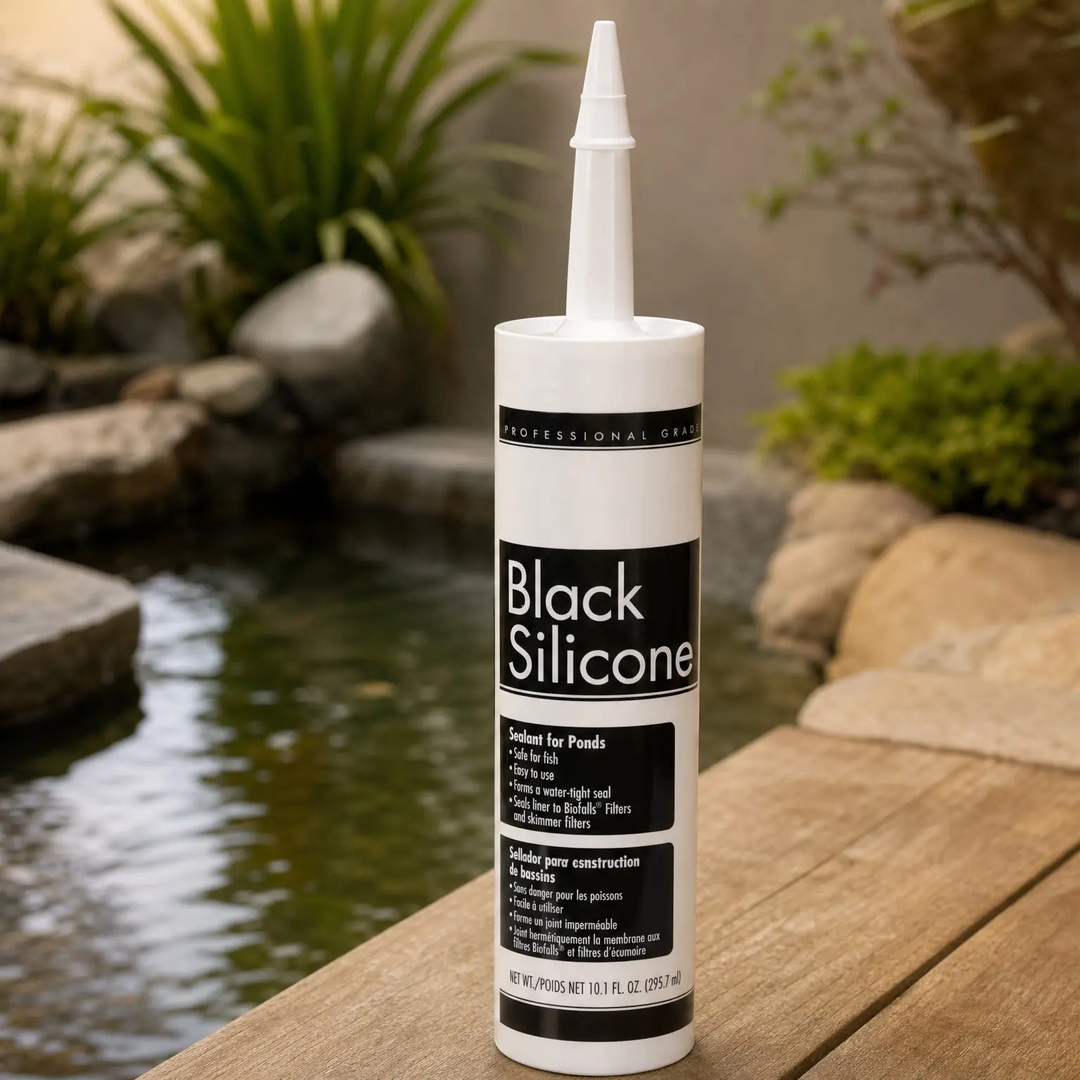 Black Silicone Sealant – Fish Safe, Waterproof, Flexible & Durable Adhesive for Ponds, Water Features & Aquariums, 10.1 oz, 29186Gift