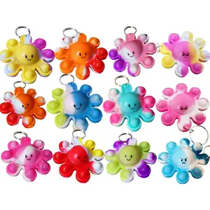 30 Packs Bulk Octopus Backpack Keychain Mini pop Fidget for Students Gifts and Octopus Christmas Party Favors,Students Bubble Prizefidget toys