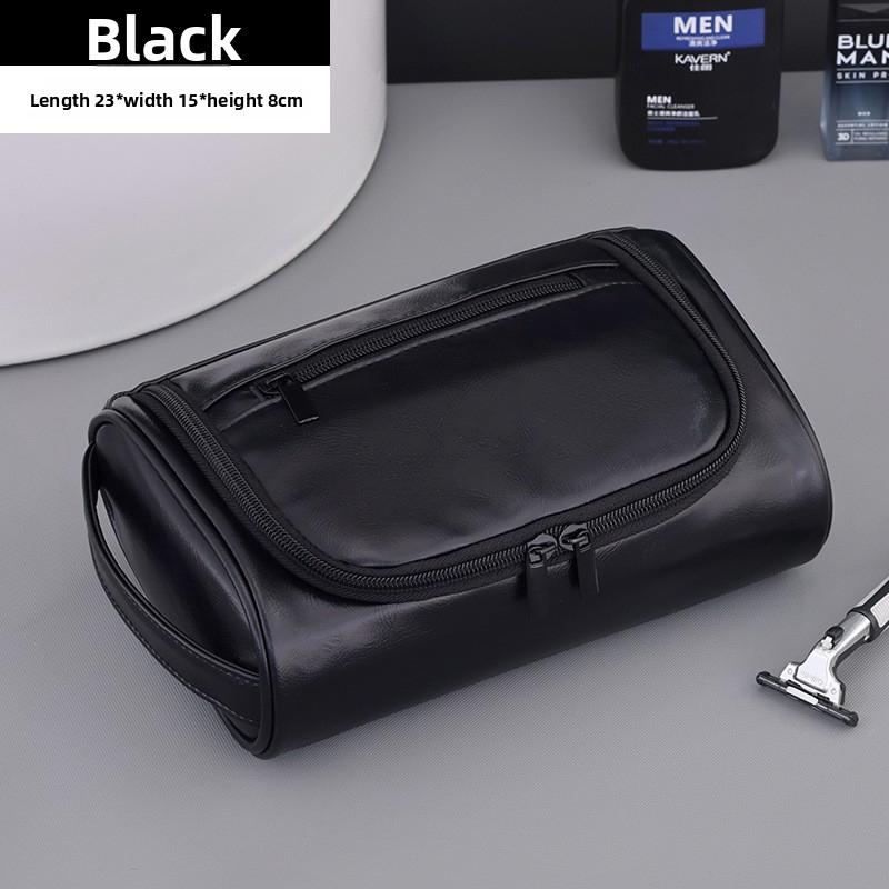 💼 Portable PU Men's Makeup & Toiletry Bag – High-End, Large Capacity, Waterproof.Perfect Travel Organizer for Men!