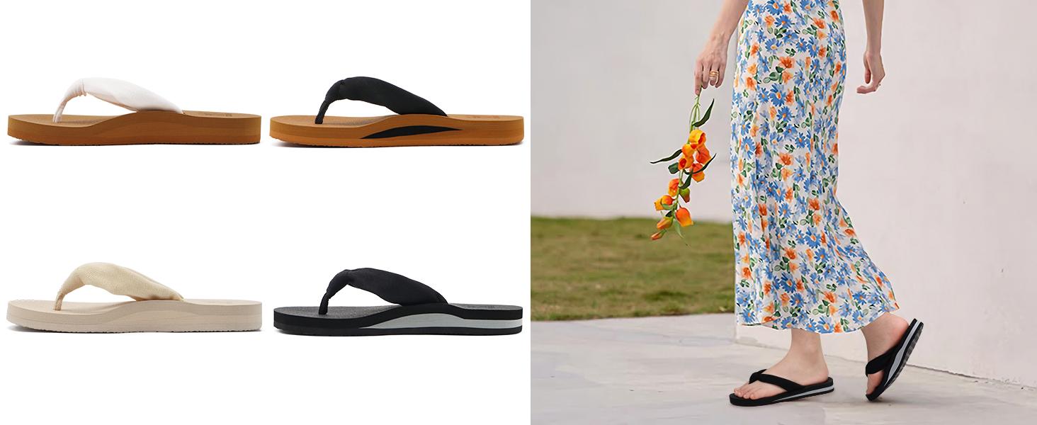 Flip Flops for Women with Arch Support Yoga Mat Comfortable Summer Beach Walking Thong Cushion Sandals Slip On Indoor Outdoor