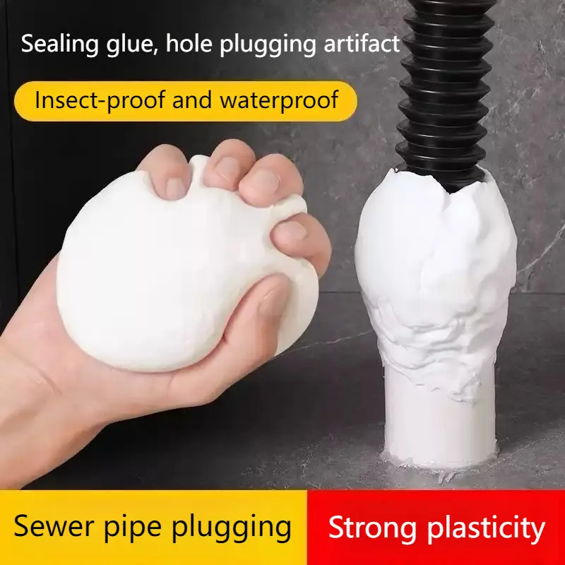 Fireproof Sealant Clay, Waterproof Anti Leak Hole Blocker for AC Pipe & Sewer, White Plugging Putty for Home Gap Sealing