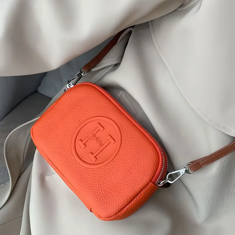 Women's Leather Mini Crossbody Bag, Elegant Small Shoulder Bag, High-End Casual Design, Compact Cowhide Handbag, New Arrival