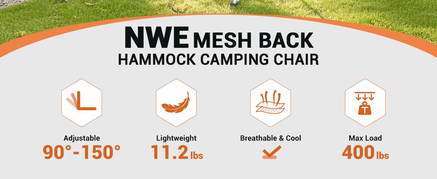 KingCamp Hammock Chair with Footrest – Heavy Duty Swinging Rocking Camping Chairs for Adults up to 400lbs, Folding Portable Oversized Rocker with Cup Holder & Pillow for Outdoor Beach Lawn RV Sports