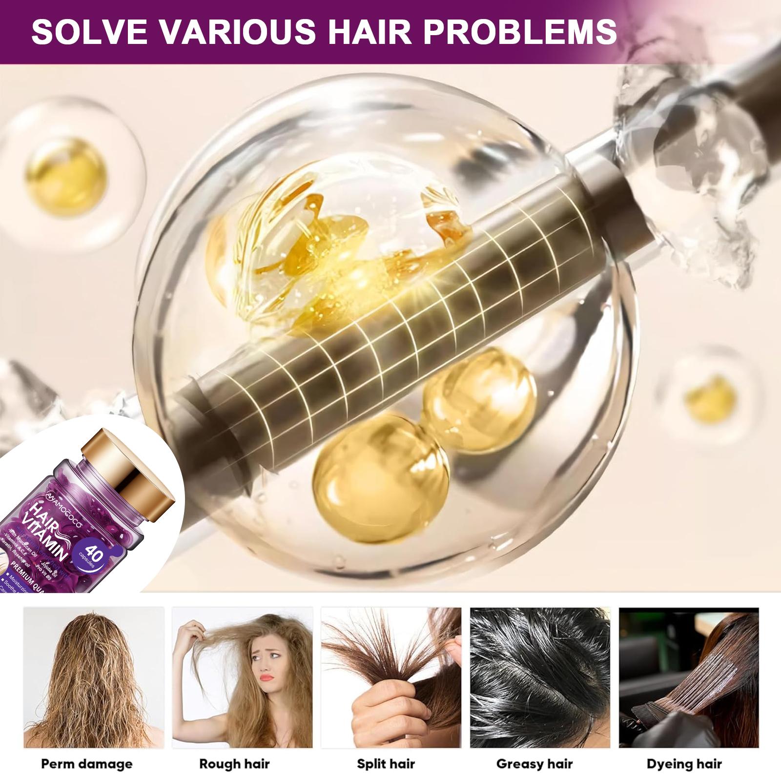 Hair Vitamin Capsules for Color-Treated & Permed Hair Infused with Violet Vitamins & Argan Oil 40 Capsules Nourishes Hair Restores Silkiness and Shine Hair Vitamin Capsules for Color-Treated & Permed Hair Infused with Violet Vitamins & Argan Oil 40 Capsules Nourishes Hair Restores Silkiness and Shine