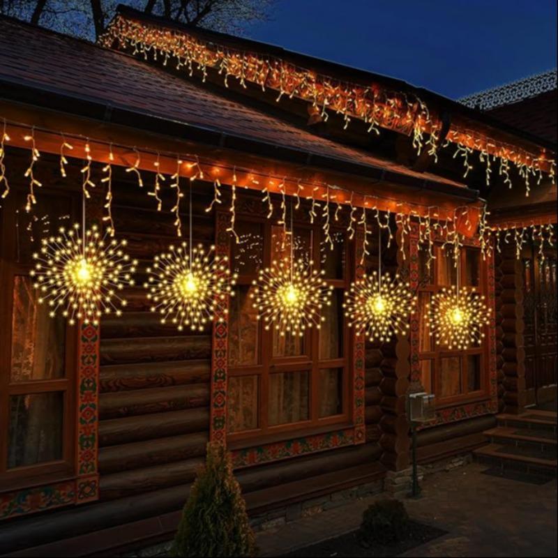 LED String Light, 1 Set USB Powered Firework Shaped LED String Lamp, Decorative Light for Home Garden Party Wedding, Atmosphere Light, Decoration, Garden Decorations, Outdoor Firework Lights