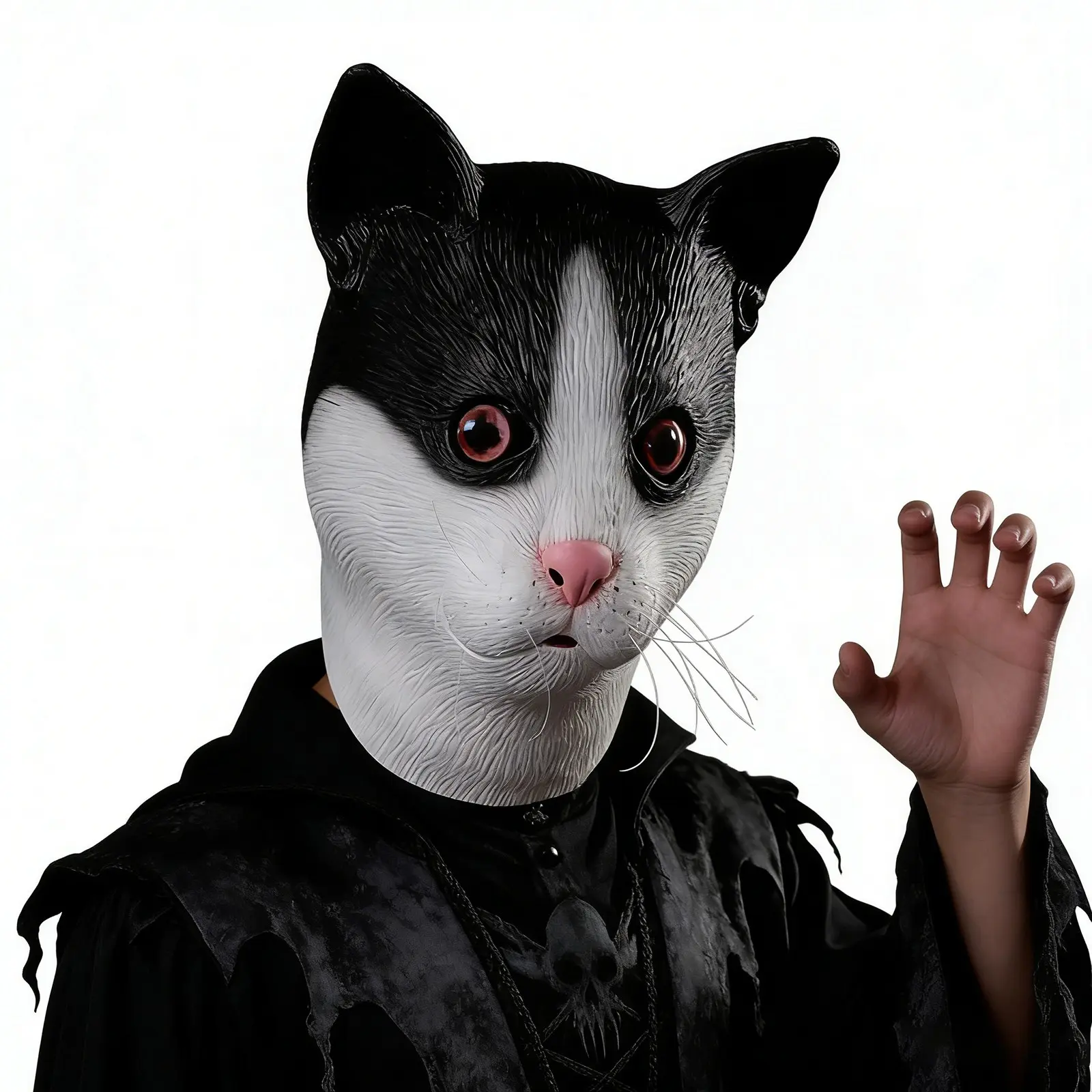 1 Piece Latex Cat Mask, Stretchable Full Head Cover, Cosplay Party Performance Prop, Funny Animal Mask for Halloween