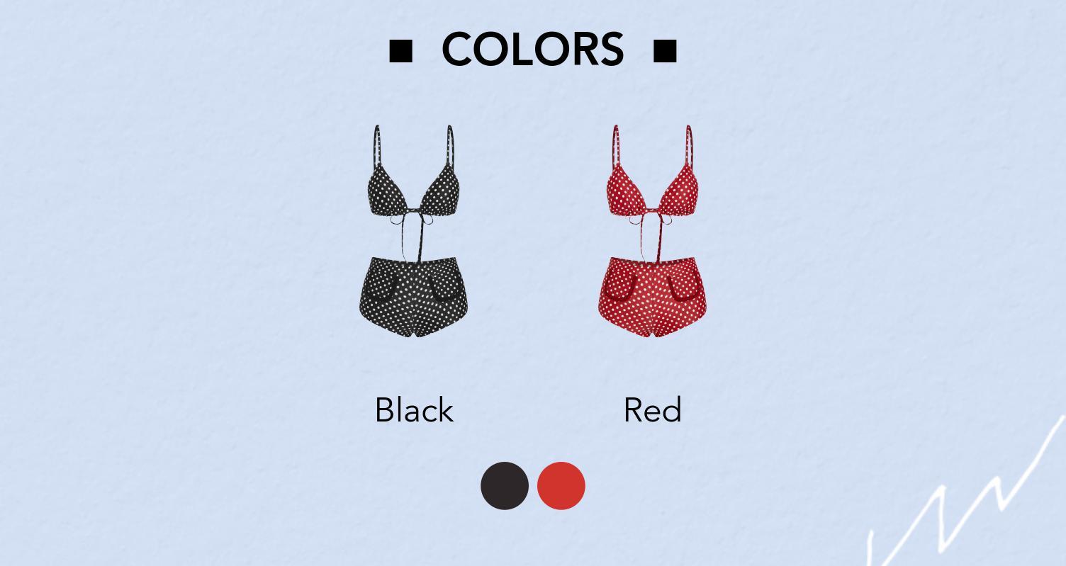 Cider Polka Dot Triangle Shorts Bikini Set