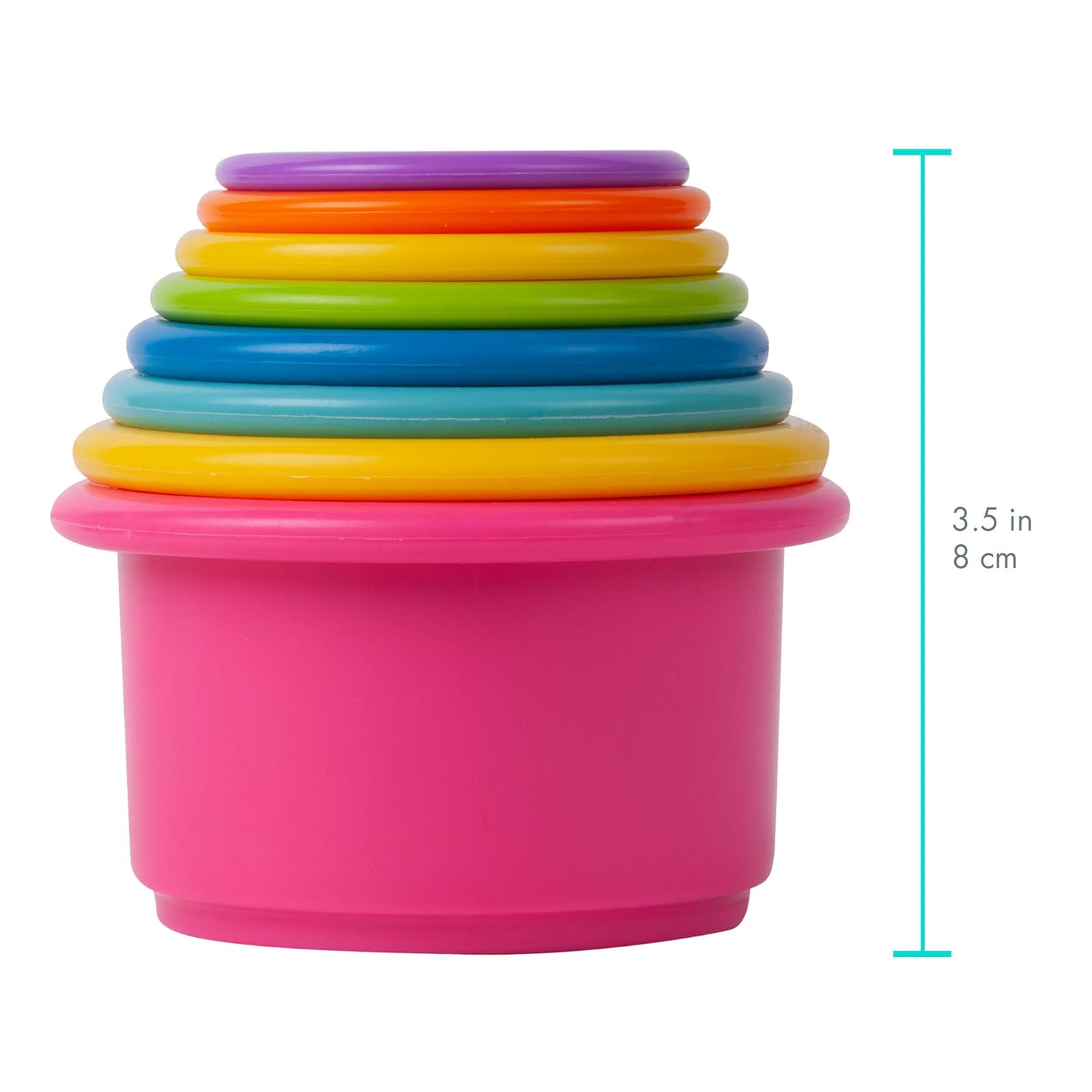 Stack & Count Stacking Cups - Colorful Baby Stacking Water Toys Set - Stackable Cups for Learning - Baby Bath Toys - Toddler Water Table Toys - 8 Count