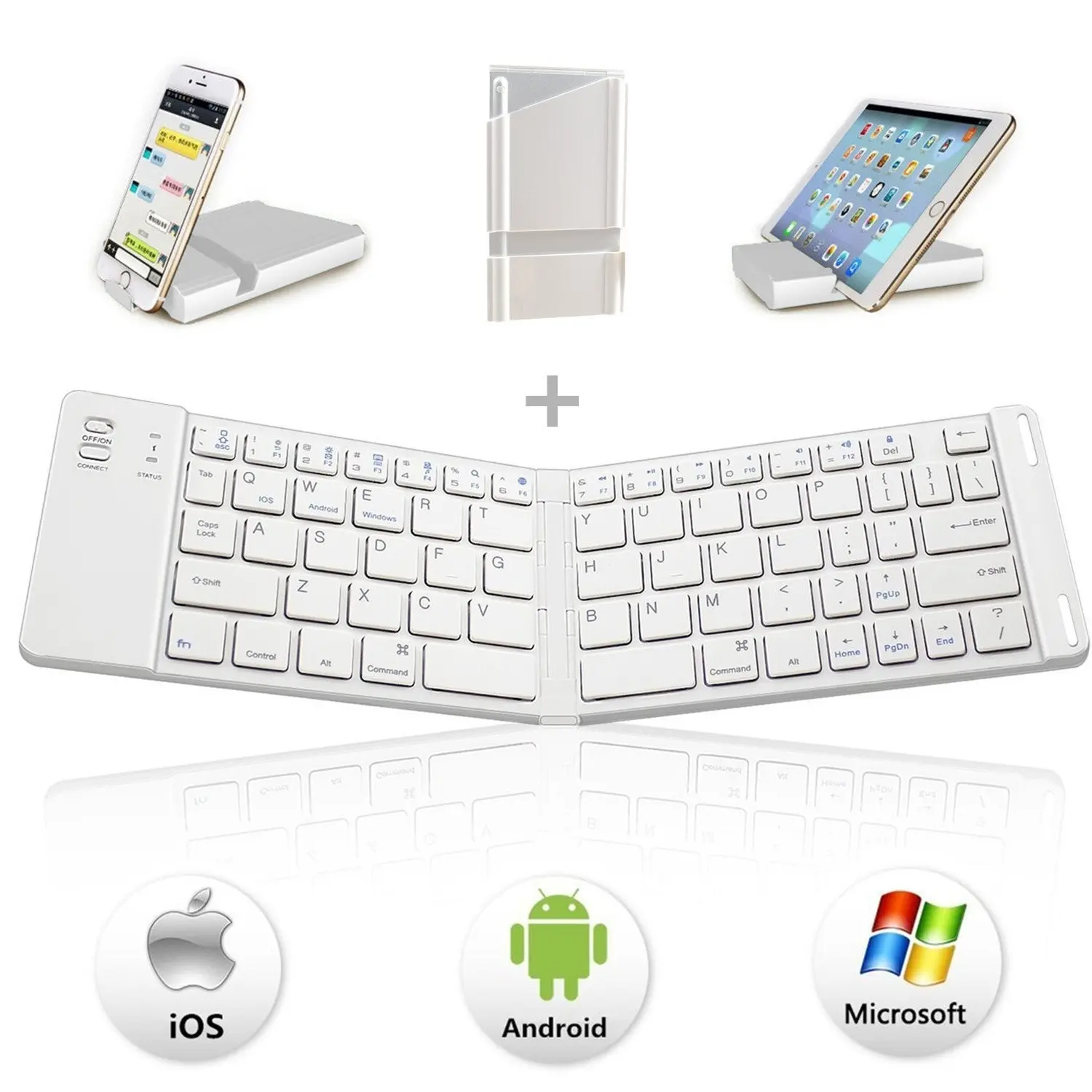 High-Quality Foldable Wireless Bluetooth-compatible Keyboard, Portable X-Frame Design, Tablet Stand Included, Ideal for On-The-Go Use