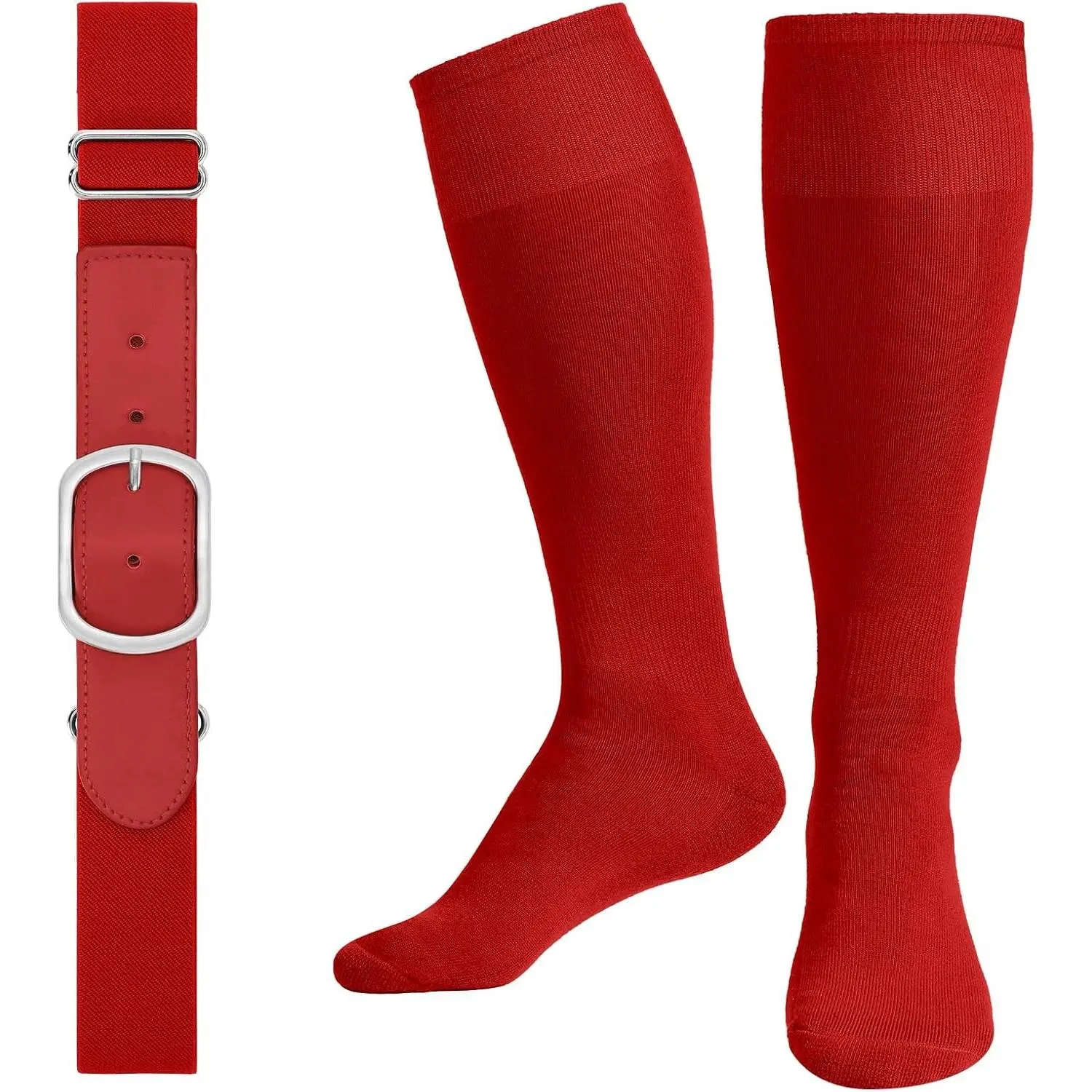 Baseball Belt and Socks Combo Adjustable Elastic Softball Socks and Waist Belt for Youth Adult
