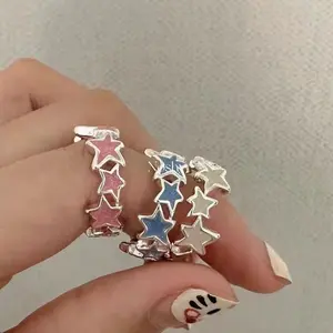 Korean Style Irregular Star Ring Geometric Alloy Kpop Finger Buckle Jewelry Accessories Minority Design Y2K Open Ring Gift