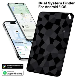 Dual-system Apple and Android wallet tracking card, ultra-thin wallet finder, compatible with Apple and Android phones, works with Google Find Hub or iOS Find APP, wireless charging wallet tracker, wallet, suitcase, bag, passport finder