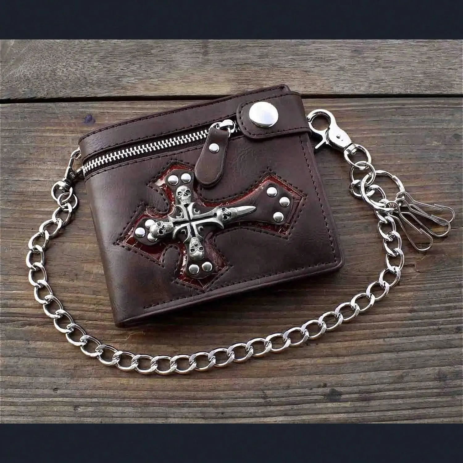 Gothic Skull Cross Vintage Card Holder Wallet for Men Boy Gift L88