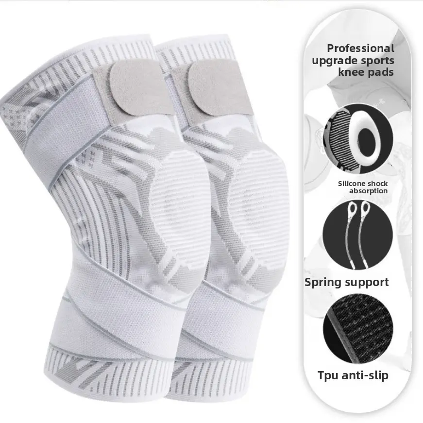 Unisex Professional Sports Knee Pads with Silicone Pad - Absorbs Impact, Warm Compression, Modern Design for Running/Workout, Basketball, Football, Volleyball, Riding, Joint Protection, Protective Gear, Compression Fit, Padded
