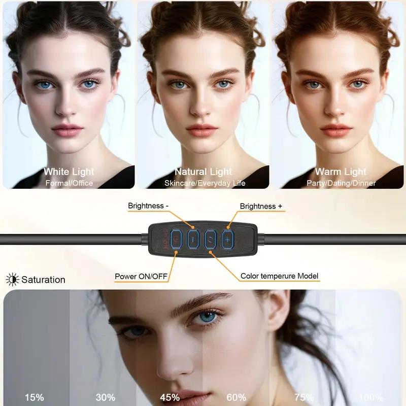 12" Video Light With 43.3" Extendable Tripod Stand - Ring Light With Phone Holder For Live Stream/Makeup/YouTube Video/TikTok/March Madness/Spring Break/Easter/World Cup - Compatible With All Phones - Creator Essential