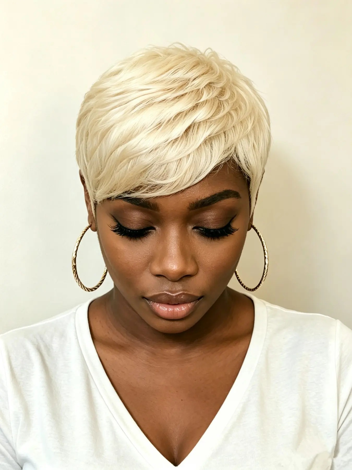 Short Straight Layered Pixie Cut Wig, 60 Blonde Color Human Hair Wig, for Women Daily Party Cosplay Use, Natural Look & Comfortable Fit