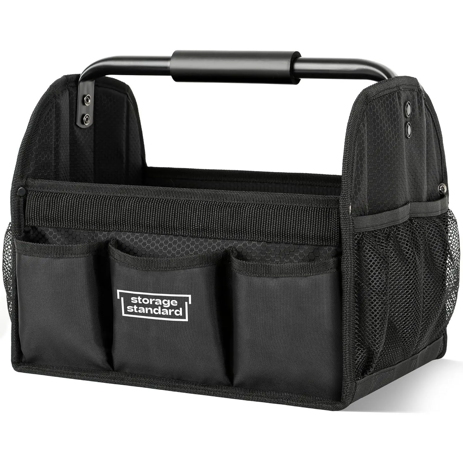 Heavy-Duty Detailing Caddy Organizer with Handle - Compact, Unisex, Multi-Pockets, Collapsible Tote for Car Owners’ All-Day Jobs, Tools and Gadgets, Cleaning Supplies