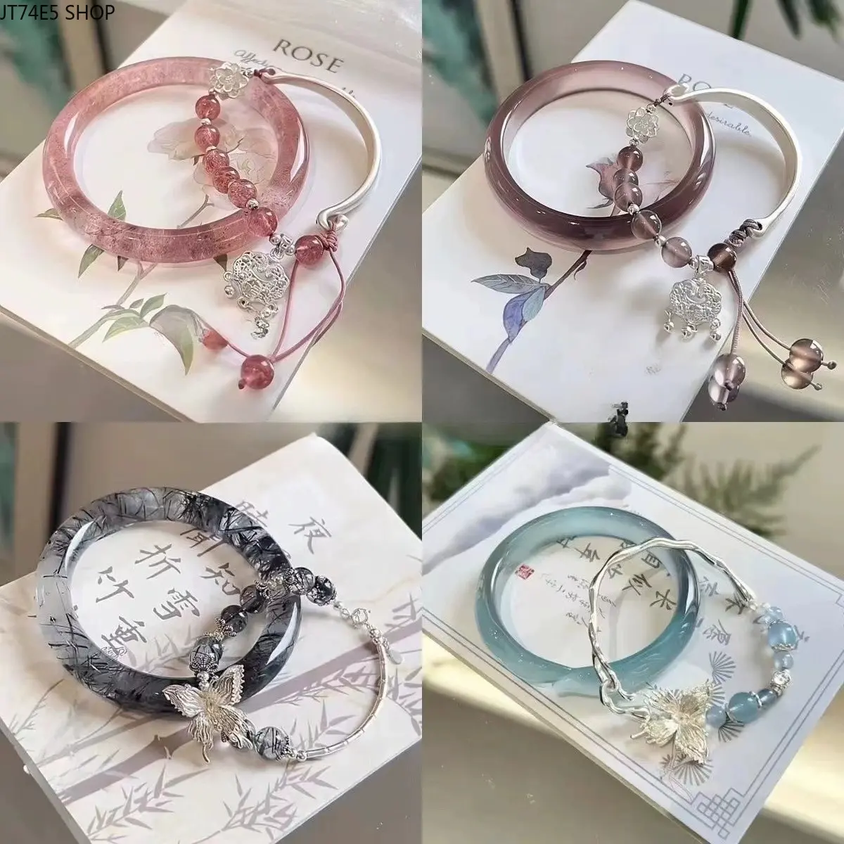 New Chinese Style Cold Blue Ice Fox Bracelet, Retro Antique Unique Temperament All-Match Safety Charm Bracelet for Daily Wear