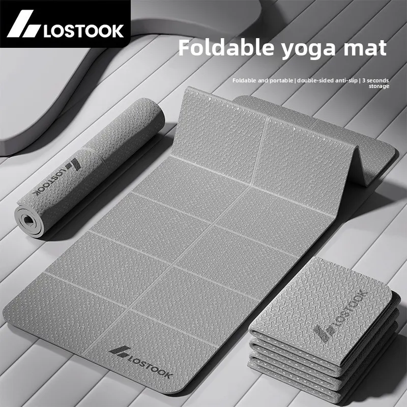 Foldable Yoga Mat, Extra Thick High-Density Foam Exercise Mat with Dual-Side Anti Slip Grip for Performance, Durability and Traveling, Eco-Friendly for Beginners, Exercise & Fitness, Healthy Materials, Home, Mats